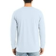 thumbnail image 3 of Men's V Neck Long Sleeve Casual T-Shirt Classic Basic Solid Tee Shirts Light Blue XL, 3 of 6