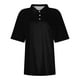 thumbnail image 3 of Fiudx Tops para Mujer Moda Mujer Casual Cómodo Sólido Manga Corta Cuello Vuelto Botón Blusa Camiseta Top, 3 of 4