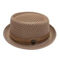 thumbnail image 2 of Mesh Breathable Fedora Trilby Hat for Men Women Unisex Summer Outdoor Sun Protection Small Dress Hat for Beach Travel Activities Brown, 2 of 3