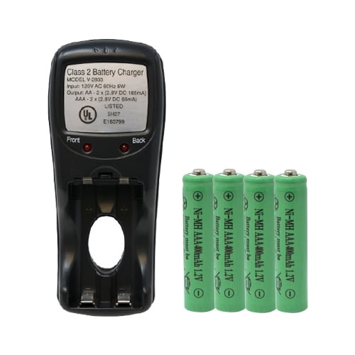 V-2833 AA & AAA Battery Charger + 4 AAA (400 mAh) NiMH Batteries