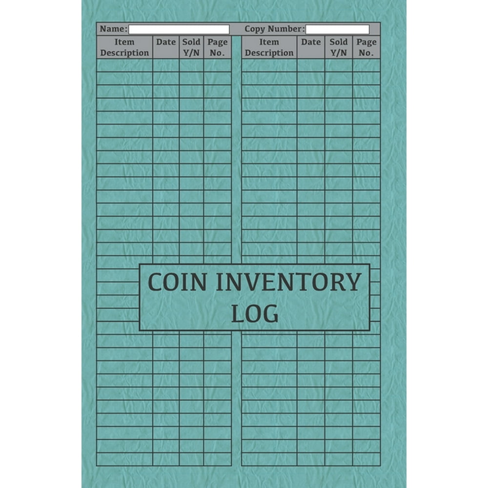 Coin Inventory Log Logbook For Cataloguing Coin Collections Gift or