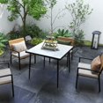 thumbnail image 2 of Outsunny Table à Manger d'Extérieur pour 4, Table à Manger Carrée pour Patio, Blanc, 2 of 10