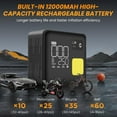 thumbnail image 6 of Portable Air Compressor Tire Inflator 12000mAh and Max 150PSI Air Pump for Truck Tires Dual Barrel Corded and Cordless, 6 of 7