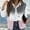 Gray, variant on Women's Pink Plus Size Winter Vest Casual Warm Double-Sided Printed Loose Collarless Button Coat