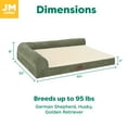thumbnail image 4 of Plush & Grid Cord Orthopedic Deluxe L-Chaise Pet Bed for Dogs and Cats - Olive, Jumbo, 4 of 12