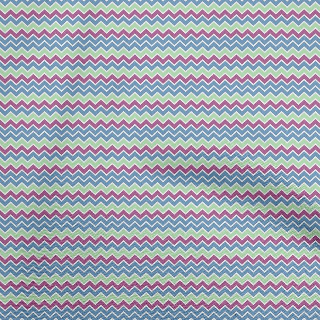 oneOone Tissu Popeline de Coton Bleu Chevron Matériel de Couture Tissu Imprimé au Mètre 42 Pouces de Large