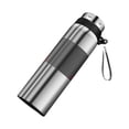 thumbnail image 1 of Ounissouiy Taza de gran capacidad, botella de agua aislada de acero inoxidable, bebidas térmicas para coche, termo de oficina, deportes, ciclismo Teteras Plata/800ml, 1 of 6