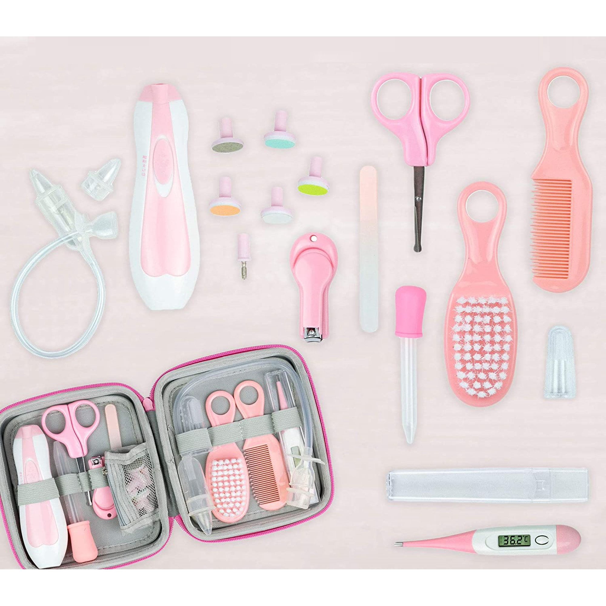 10Pc Baby Healthcare Grooming Kit for Girls - Nail Clipper, Glass Nail  File, etc