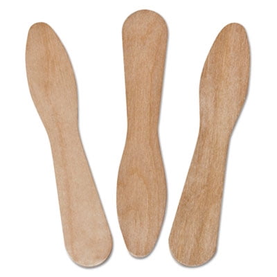 2 3/4" Wood Plain Taster Spoons 1000 Spoons ASO24SS 