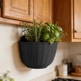 thumbnail image 4 of Homekingdee Semi-Circular Wall-Mounted Plastic Flower Pot with Rattan Texture - 8.27x5.12x4.72in Home Decor Planter for Indoor Outdoor Use, 4 of 6
