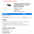 thumbnail image 2 of Output Shaft Speed Sensor Connector - Compatible with 1983 - 1996 Ford Ranger 2.0L 4-Cylinder 1984 1985 1986 1987 1988 1989 1990 1991 1992 1993 1994 1995, 2 of 2