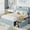 Blue, variant on Eastvita Queen Bed Frame with Storage Headboard & 2 Drawers, Boucle Upholstered Platform Bed with Bookcase, No Box Spring Needed, Sturdy & Noise-Free, Ivory White