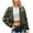 Army Green, variant on NARABB Women's LeatherJacket Suede Fashionable Warm Plush Leather Jacket Windproof Jacket Dark Blue S