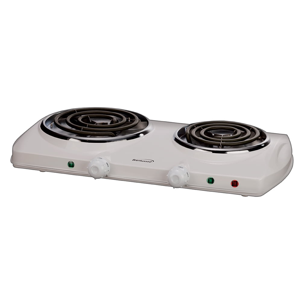 Brentwood Electric 1500w Double Burner (White)