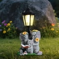 thumbnail image 5 of Outdoor Elephant Family Garden Statue with Solar Powered Lantern Decorative Resin Figurine for Yard Patio Lawn Pathway Decor, 5 of 6