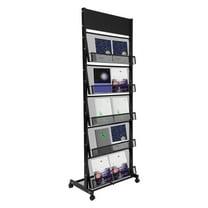 Miumaeov 5-Tier Magazine Rack Freestanding Literature Newspaper Display Organizer Holder Stand with Wheels