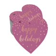 thumbnail image 1 of Inkdotpot 100 Pack Happy Holiday Favor Paper Tag Craft Real Rose Gold Foil Hang Tag, 1 of 6