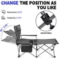 thumbnail image 5 of Reclining Beach Chair for Adults, 6-Legged Camping Chair with Foot Rest, Gray, 5 of 9
