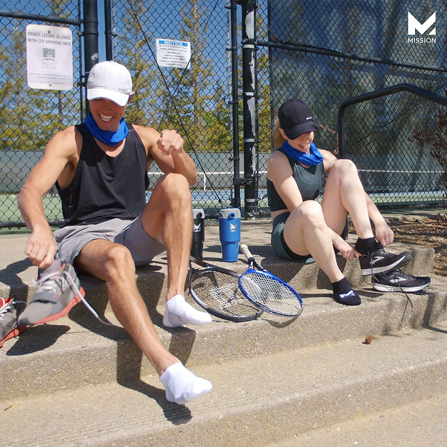 Mission Perf No Show Sock 2pk L/XL, White