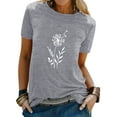 thumbnail image 1 of Femmes Pissenlit Imprimé Tuniques Manches Courtes Col Rond Plain Tee-Shirt, 1 of 6