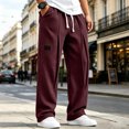 thumbnail image 2 of Lmueinov Men's Waffle Knit Wide Leg Sweatpants Elastic Waist With Drawstring Front Pleats With Deep Side Pockets For Fall And Winter Wear, S-3XL, 2 of 6