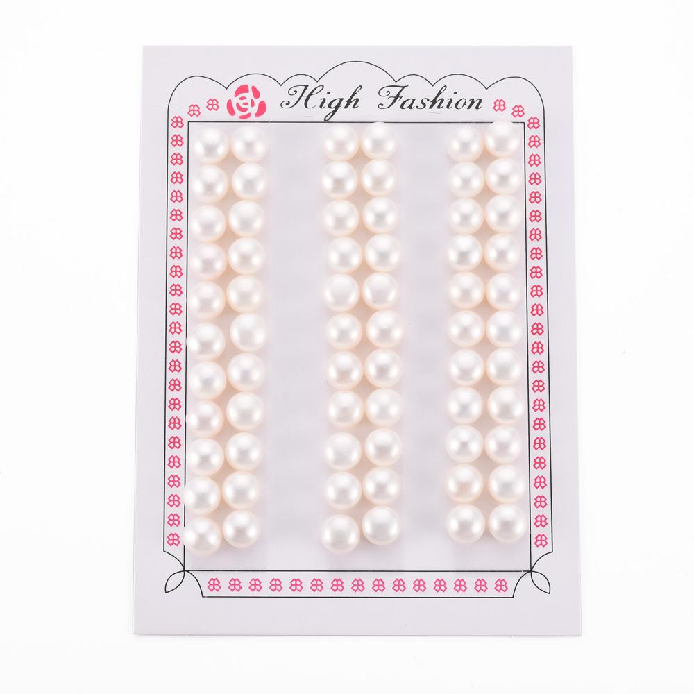 Natural Cultured Freshwater Pearl Beads Grade 3A Half Drilled Rondelle Floral White 7~8x6mm Hole: 0.8mm about 66pcs/board DIY