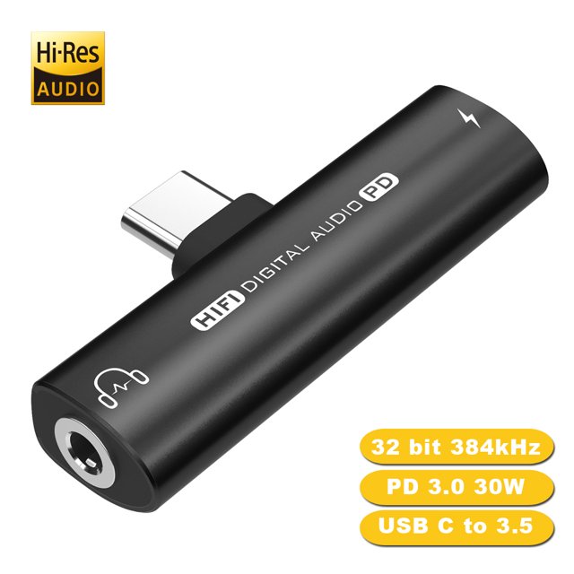Adaptador de Audio para auriculares, convertidor de alta resolución 2 en 1, de 3,5 MM a Jack USB C, PD, 30W, carga rápida tipo C, 3,5mm, Aux, para iPad Pro Air y Samsung