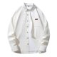 thumbnail image 1 of Camisas Para Hombre Camisa informal con botones y bolsillo con solapa a cuadros a la moda de primavera y otoño para hombre (White, 4XL), 1 of 2