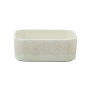 The Pioneer Woman Vintage Lace Ceramic Casserole Dish Set, Nesting Baking Dish with Lid, Linen, 6-Piece Set