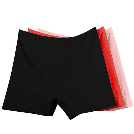 Ashirexll Underwear Women Pack 3PC Plus Size Sleep Shorts for Elderly Women Plus Size Cotton Boxer Panties Casual Loose Elastic Waist Shorts Black B 6XL