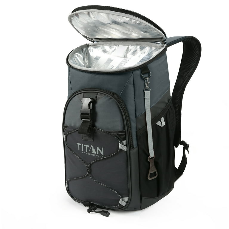 Titan by Arctic Zone 24 Can Backpack Cooler, 16 Quart, Basalt Gray