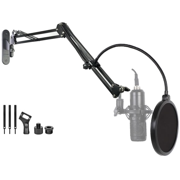 Upgrade Mic Wall Mount,Microphone Boom Arm Wall Stand Holder for Logitech Blue Yeti,Razer,HyperX,Shure,Rode Mic Broadcasting, Voice-Over So