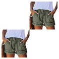 thumbnail image 4 of Qarigey Pantalones cortos de mezclilla casuales Pantalones cortos de mezclilla de cintura alta para mujer con bolsillo Vacaciones en la playa Type12 NO12, 4 of 6