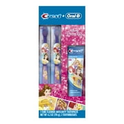 Oral-B and Crest Kids Holiday Pack Featuring Disney's Princess Characters, Kids Fluoride Anticavity Toothpaste and Two Toothbrushes