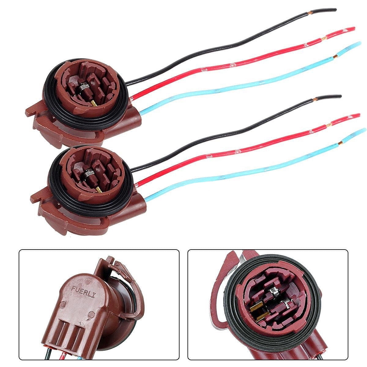 2x 3157 4157 Bulb Socket Brake Turn Signal Light Harness Wire Plug Connector US 