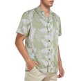 thumbnail image 4 of American Trends Hawaiian Shirt for Men Short Sleeve Button Down Shirts Beach Shirts for Men Palm Leaf Green XL, 4 of 7