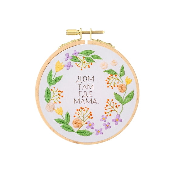 Uxcell 4 Inch Beech Wood Embroidery Hoops, Arc Side Circle Cross Stitch Hoop Frames with Brass Screw