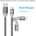 thumbnail image 2 of Micro USB Cable 10ft,Fasgear 3 Pack Fast Charging Android Charger USB 2.0 High Speed Data Transfer Nylon Braided Compatible for PS4 Controller, Micro USB Smartphones, MP3,3m(Black,White,Rose), 2 of 6