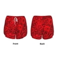 thumbnail image 3 of Balery Red Rose Pantalones cortos deportivos para mujer con forro y dos bolsillos, elásticos, para entrenamiento, gimnasio, yoga-Medium, 3 of 7