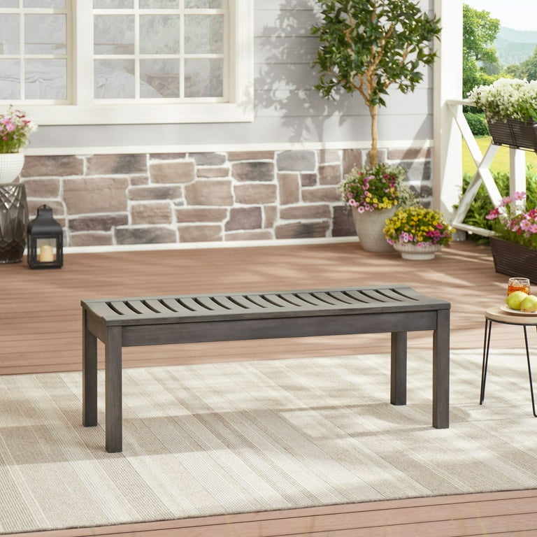 Better homes & gardens delahey slatted wood outdoor bench deals