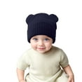 thumbnail image 4 of Toddler Hat Winter Knitted Hat With Bear Ear & Warm Lined - Thick Soft Yarn Cap,Warm Thermal for Cold Weather,Stylish Headwear for Outdoor Activities,Size:0-3 Years, 4 of 6
