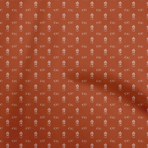 oneOone Cotton Cambric Orange Fabric Cactus Craft Projects Decor Fabric Printed By The Yard 56 Inch Wide