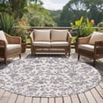 thumbnail image 5 of Haze Blue Leaf Large Area Rugs for Bedroom Living Room, Soft Non Slip Carpet Bedside Rug, Retro Farmhouse Plant Floral Branch Round Floor Cover Kitchen Accent Rug 6' for Dining Room/Office, 5 of 9