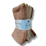 5 Pack Bar Mop Towels, Cleaning Kitchen Dish Cloth, 100% Cotton, Machine Washable, Utility Dishcloth, Absorbant Multipurpose - 16x19 Inches, Variety Pack (Coral, Taupe, Brown)
