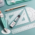 thumbnail image 6 of 9PCS/Set Plastic Multi-Function Set Square Transparent Eraser Mechanical Pencil Ruler Set Pencil Compass Kit Measuring Ruler Protractor GREY, 6 of 8