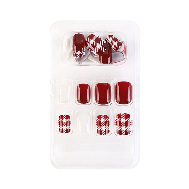 ziyahi False Nail Wearable Perfect Matching Simple to Wear No Irritating Odor Fake Fingernail Breathable Press Type Adjustable Paster Type 16 Type 13 F741 1Set