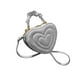 thumbnail image 5 of Bolso de hombro con forma de corazón y correa ajustable de PU para mujer, regalo Plata, 5 of 8