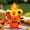 thumbnail image 5 of Fall Decor for Thanksgiving Autumn Home Table Fireplace Decorations,Fall Flowers Arrangement Potted Orange Fall Leaves and Berries,for Harvest Farmhouse Indoor Holiday Party Decorations, 5 of 5