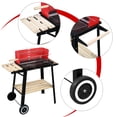 thumbnail image 4 of Hassch Charcoal Grill with Wheels, 2 Layer Racks Barbecue Grill for Outdoor Camping Backyard Party BBQ Cooking, Premium Material & Enamel Coated (Black and Red), 4 of 7