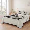 thumbnail image 2 of Queen Quilt Set 90''x96'', Letter E Lightweight Summer Bedspread Coverlet Set with 2 Pillow Shams, Monogram Words Breathable All Season Quilt Bedding for Bedroom/Guest Room, 2 of 9